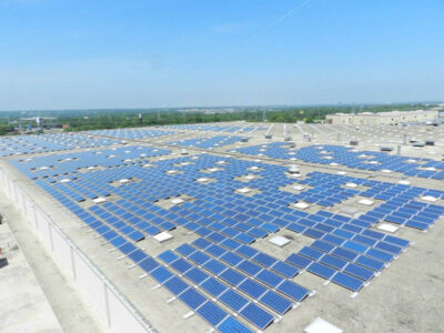 Photo of commercial solar panels