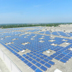 Photo of commercial solar panels
